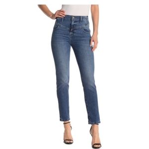 Frame retro V-yoke high-rise jeans